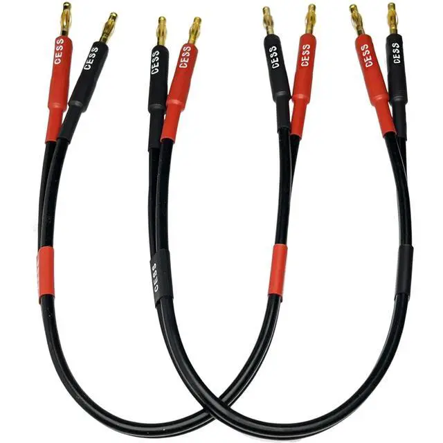 Alt view image 3 of 5 - CESS-037-2f Banana Plug Male to Male Speaker Cable 12 Gauge 680 Strand Count Silicone Soft Wire, 2 Cables (2 FEET)