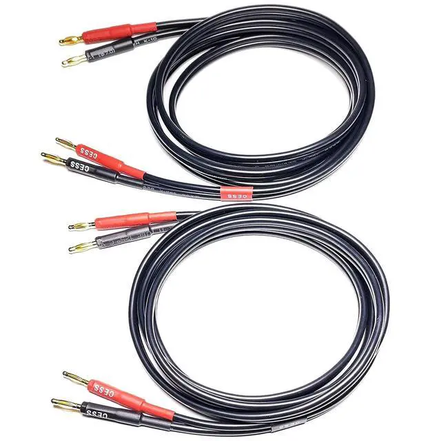 Alt view image 5 of 5 - CESS-037-2f Banana Plug Male to Male Speaker Cable 12 Gauge 680 Strand Count Silicone Soft Wire, 2 Cables (2 FEET)