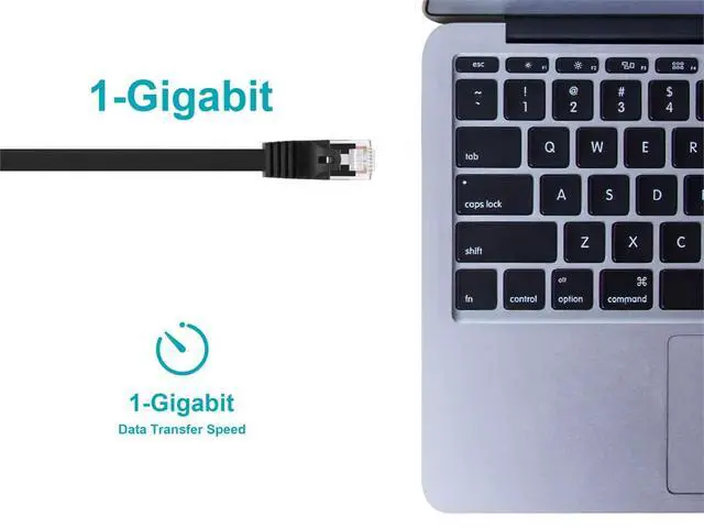 Alt view image 5 of 6 - Cat5e 10ft Black Flat Patch Cable UTP 30AWG 350MHz Pure Bare Copper Snagless RJ45 Flexboot Series Ethernet Cable