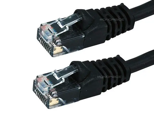 Alt view image 2 of 6 - 103419 Cat6 Ethernet Patch Cable - Network Internet Cord - RJ45, Stranded, 550Mhz, UTP, Pure Bare Copper Wire, 24AWG, 2ft, Black