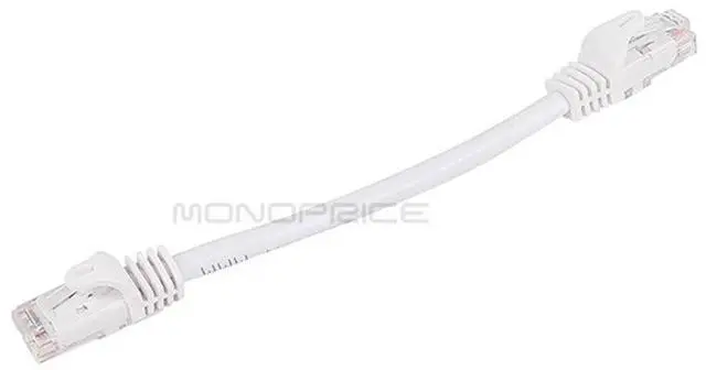 Alt view image 4 of 6 - Cat6 Ethernet Patch Cable - RJ45, Stranded, 550Mhz, UTP, Pure Bare Copper Wire, 24AWG, 0.5 Feet, White - Flexboot Series