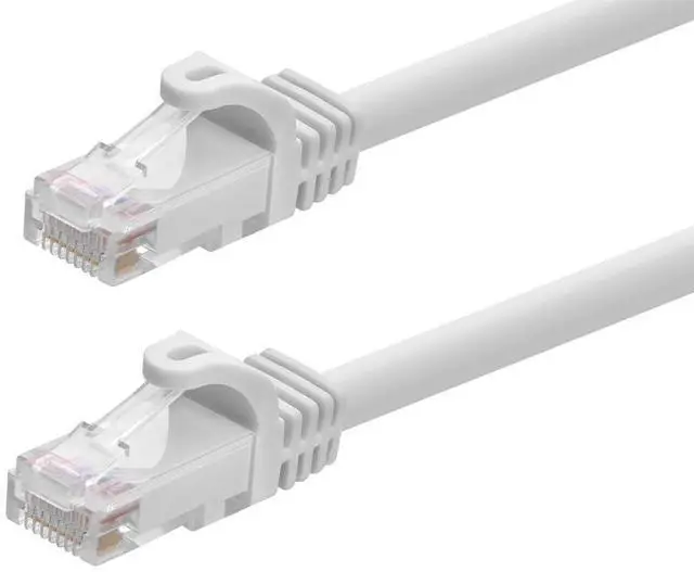 Main image of Cat6 Ethernet Patch Cable - Snagless RJ45, 24AWG Stranded Pure Bare Copper Wire, 550Mhz, UTP, 1 Feet, White - Flexboot Series