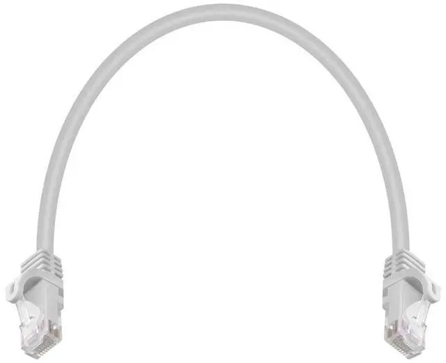 Alt view image 4 of 6 - Cat6 Ethernet Patch Cable - Snagless RJ45, 24AWG Stranded Pure Bare Copper Wire, 550Mhz, UTP, 1 Feet, White - Flexboot Series
