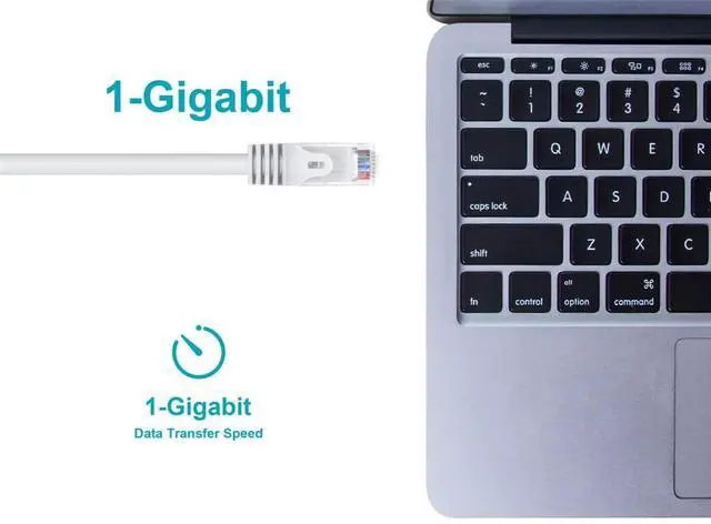 Alt view image 5 of 6 - Cat6 Ethernet Patch Cable - Snagless RJ45, 24AWG Stranded Pure Bare Copper Wire, 550Mhz, UTP, 1 Feet, White - Flexboot Series
