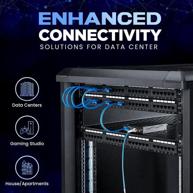 Alt view image 7 of 7 - Cat6 Ethernet Patch Cable 5ft (10 Pack), Snagless Cat6 Patch Cables for Data Centers, 10Gbps, 550Mhz Ethernet Cord, Bare Copper Network Patch Cables for Home and Enterprise -Blue