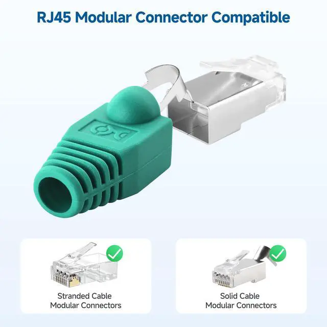 Alt view image 4 of 7 - 100-Pack Cat6 / Cat5e RJ45 Strain Relief Boots, RJ45 Boot, Cat 6 Ethernet Boots, Multicolored, Fits 6.5mm (0.25in) Ethernet Cables