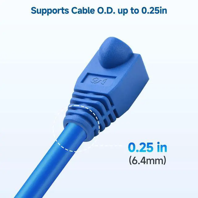 Alt view image 3 of 7 - 100-Pack Cat6 / Cat5e RJ45 Strain Relief Boots, RJ45 Boot, Cat 6 Ethernet Boots, Multicolored, Fits 6.5mm (0.25in) Ethernet Cables