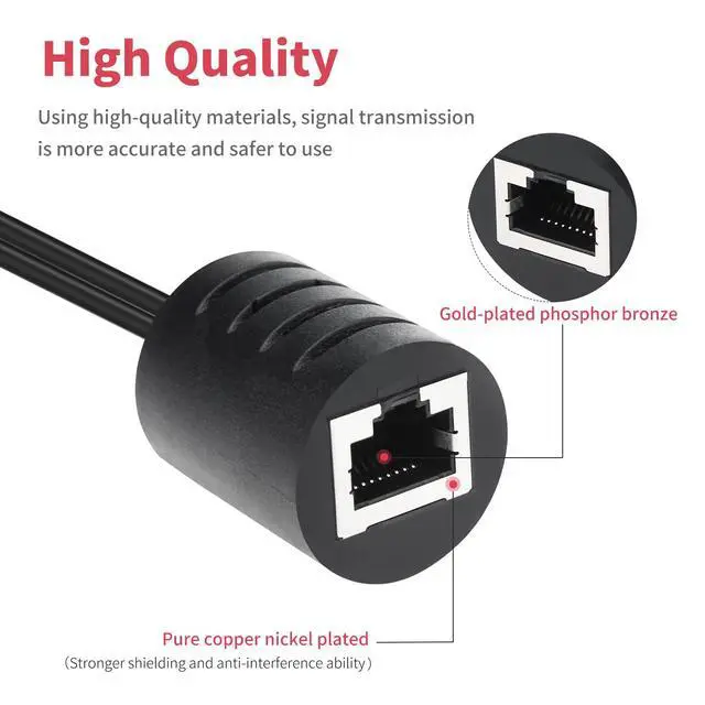 Alt view image 2 of 6 - Audio Balun, 2 Pack Stereo RCA to Stereo RCA Audio Extender Over Cat5 / Cat6 2 RCA to RJ45 Stereo Cable