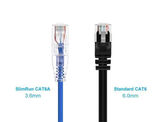 Alt view image 2 of 6 - Cat6 5ft Blue Component Level Patch Cable UTP 28AWG 550MHz Pure Bare Copper Snagless RJ45 SlimRun Series Ethernet Cable