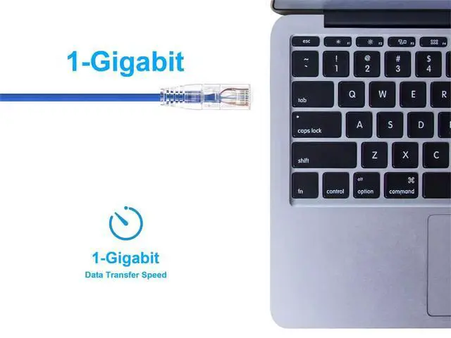 Alt view image 5 of 6 - Cat6 5ft Blue Component Level Patch Cable UTP 28AWG 550MHz Pure Bare Copper Snagless RJ45 SlimRun Series Ethernet Cable