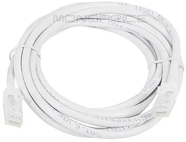 Alt view image 2 of 2 - Cat6 Ethernet Patch Cable - Snagless RJ45, 24AWG Stranded Pure Bare Copper Wire, 550Mhz, UTP, 10 Feet, White - Flexboot Series