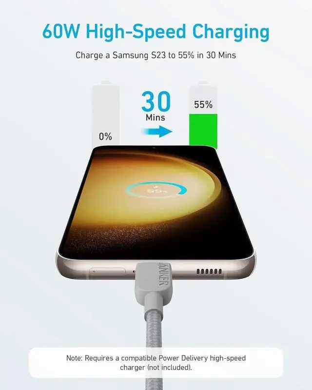 Alt view image 3 of 5 - USB C to USB C Cable,Type C Fast Charging Cord (6FT,2Pack) for iPhone 17/16 Series,iPad Air 4,MacBook Pro 2022 and More (Grey)