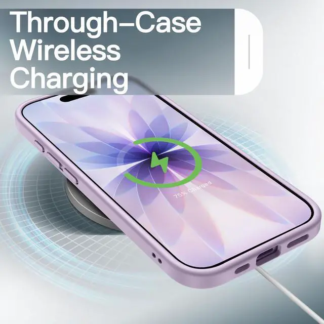 Alt view image 6 of 7 - Matte Case for iPhone 17 6.3-Inch, Shockproof Military Grade Drop Protection, Frosted Translucent Back Minimalist Phone Cover, Anti-Fingerprint (Lavender)