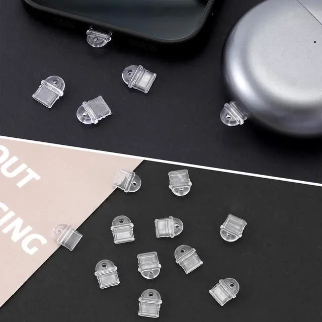 Alt view image 5 of 7 - 50PCS White Anti Dust Silicone Type C Charging Port, Universal Anti Dust Plug Set, Clear Dust Plug Cover & Portable Charging Port Protector for Phones, Laptops & Tablets