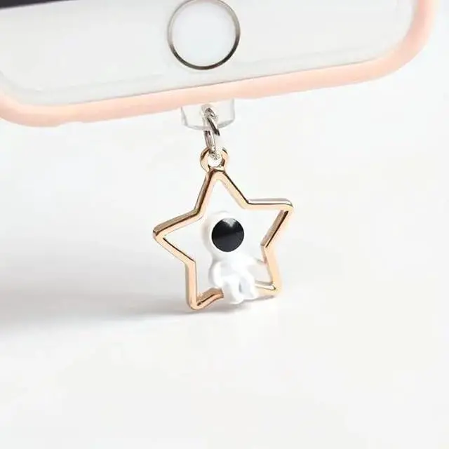 Main image of Star Dust Plug Charm Cute Astronaut Earphone Jack Stopper Cap Pendant Anti Dust Plug Kawaii USB Plug Cell Phone Anti-Dust Plugs for iPhone Charge Port Maintenance, Upkeep andRepairs