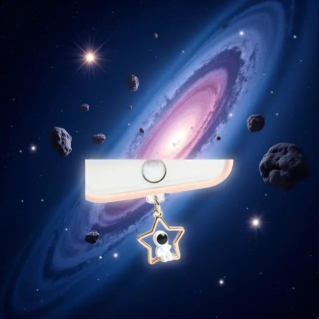 Alt view image 7 of 7 - Star Dust Plug Charm Cute Astronaut Earphone Jack Stopper Cap Pendant Anti Dust Plug Kawaii USB Plug Cell Phone Anti-Dust Plugs for iPhone Charge Port Maintenance, Upkeep andRepairs