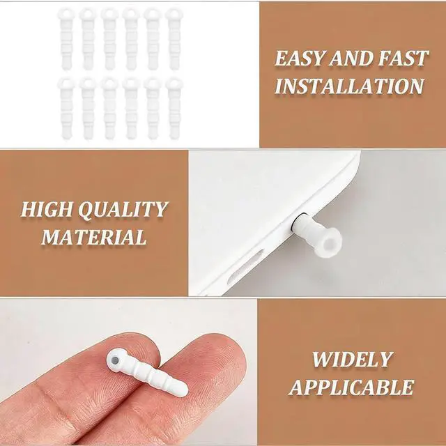 Alt view image 6 of 7 - 1 Box 80Pcs Cell Phone Dust Plug Charm Earphone Dust Plugs Universal 3.5mm Headphone Jack Cover Caps Stoppers Protectors with Hole for Mobile Earphone Smartphone Laptop Tablet Computer