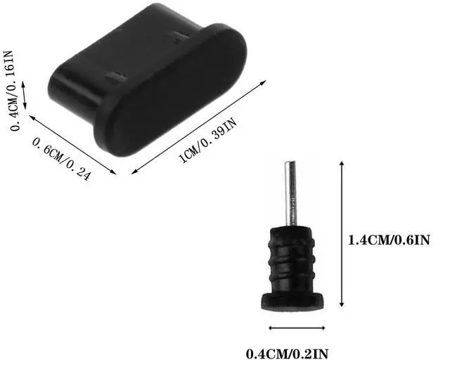 Alt view image 2 of 7 - Anti-dust Plug Set - 8 Silicone Caps, 4 Type-C & 4 Headphone Plugs, Compatible with Type C & Earphone Jacks
