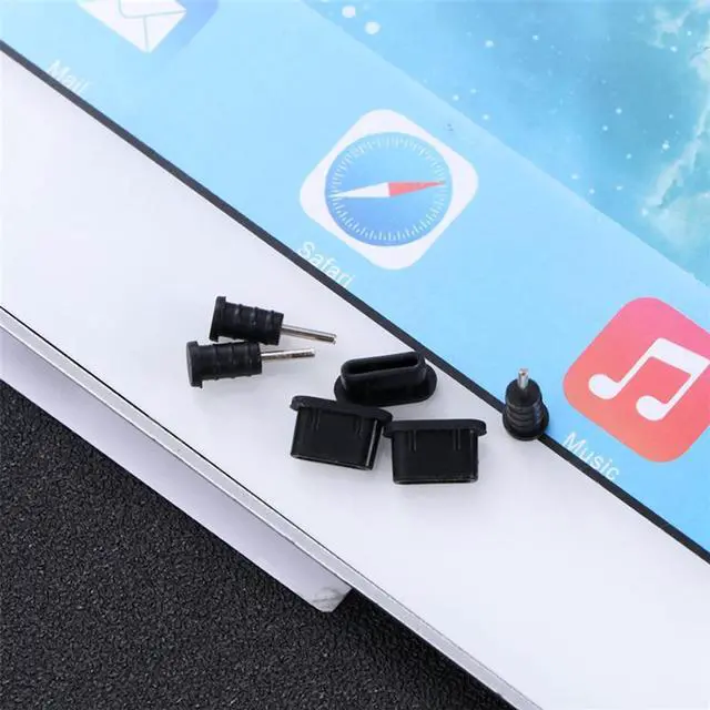 Alt view image 3 of 7 - Anti-dust Plug Set - 8 Silicone Caps, 4 Type-C & 4 Headphone Plugs, Compatible with Type C & Earphone Jacks