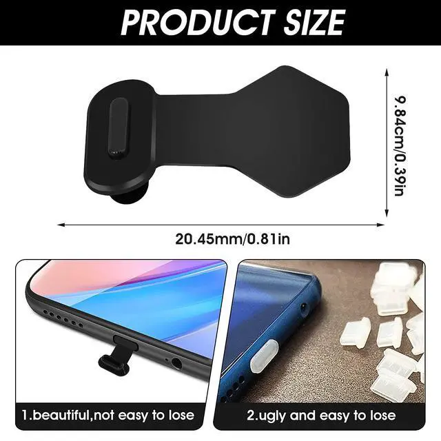 Alt view image 2 of 7 - 3Packs Dust Plug, for Phone USB Type C Port Silicone Dust Cover Cap, Protect Charging Port from Dust and Moist (Five-Sided)