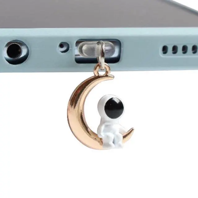 Alt view image 7 of 7 - Gold Cute Astronaut Dust Plug Charm Cute Charge Port Anti Dust Plug USB Type C Plug for Earphone Jack Stopper Cap Penda X5m2, Cell Phone Anti-Dust Plugs, Maintenance, Upkeep and Repairs