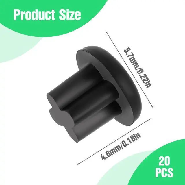 Alt view image 2 of 7 - 20PCS Rubber Dust Plugs Caps 3.5mm Anti-Dust Headphone Jack Dust Plugs Cover for Mobile Phone Laptop Desktop Computer Earphone (Black)
