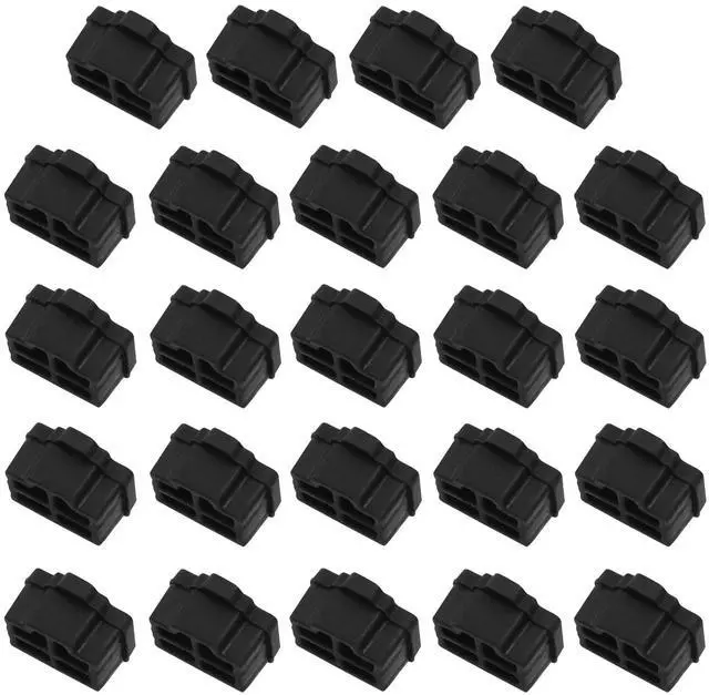 Main image of 24 PCS RJ45 Dust Covers - Silicone Ethernet Hub Port RJ45 Plugs Protector Stopper Caps - Port Protector for Hub, TV, Computer - Black