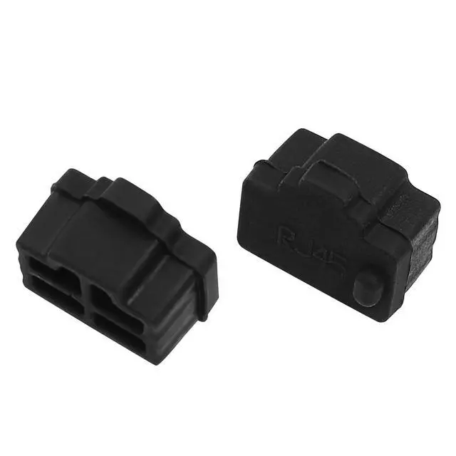 Alt view image 3 of 5 - 24 PCS RJ45 Dust Covers - Silicone Ethernet Hub Port RJ45 Plugs Protector Stopper Caps - Port Protector for Hub, TV, Computer - Black
