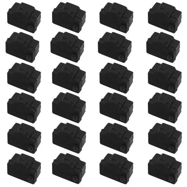 Alt view image 5 of 5 - 24 PCS RJ45 Dust Covers - Silicone Ethernet Hub Port RJ45 Plugs Protector Stopper Caps - Port Protector for Hub, TV, Computer - Black