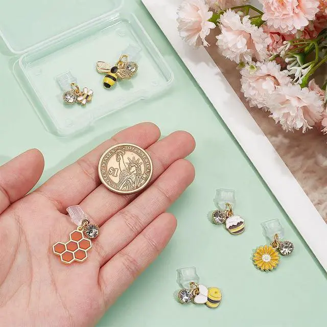 Alt view image 3 of 6 - 6Pcs Dust Plug Charm Type C Anti Dust Plugs 0.8~1.3 inch Long Mobile Dustproof Plugs with Bee Honeycomb Pendants USB C Port Caps Protector Pendants Charging Port Plugs for Most Type C Phone