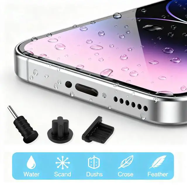 Alt view image 5 of 7 - 45 Pieces 3.5mm Rubber Dust Plugs Caps Protector, Anti-Dust Headphone Jack Dust Plugs Cover USB-C Charge Port Protector Plug Covers for Earphone Mobile Phone Laptop Desktop Computer, Black