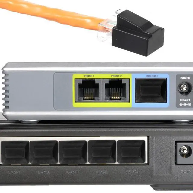 Alt view image 6 of 7 - Rj45 Dust Covers Caps, 10 Male + 10 Female Ethernet Port Cover Ethernet Lan Port Protector Rj45 Anti-Dust Cover Plugs Protector Stopper Cap for Fiber Optic Copper Rj45female Fiber Terminal Slot, Black