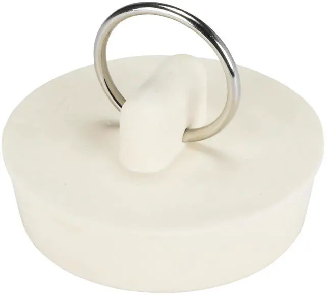 Main image of 1-1/2 inch Rubber Drain Stopper, White, Carded, 80227