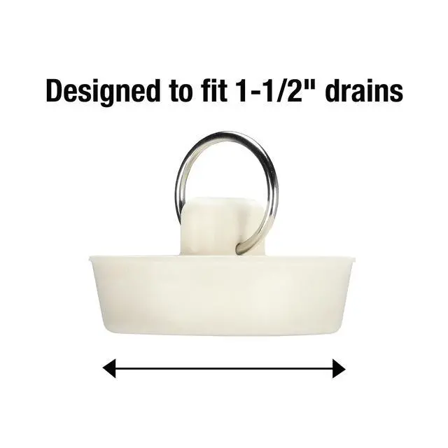 Alt view image 5 of 7 - 1-1/2 inch Rubber Drain Stopper, White, Carded, 80227