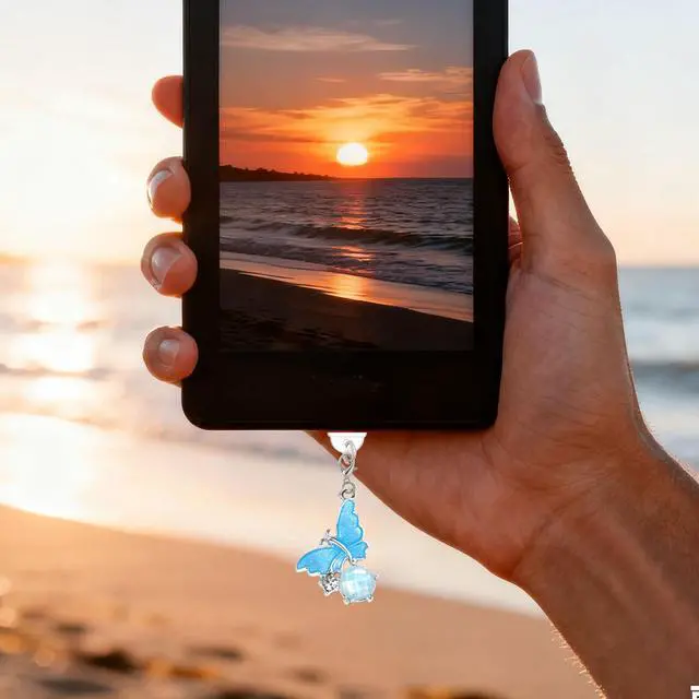 Alt view image 3 of 5 - 6 Pcs Cute Dust Plug Charms for Phone & Kindle, Type-C Charging Port Accessories with Butterfly, Star, Moon and Flower Designs, Anti-Dust Decorative Set (Style C)