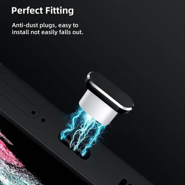Alt view image 7 of 7 - USB C Dust Plugs for iPhone 17 16 Pro Max 15 Plus 16e 17e,2 Pack Anti Dust Cover for Samsung S26 Ultra A17 A16 S25 FE S23 A36 A37 Pixel 10a 9a Type C Charging Port Protector with Cable Clip Clear Case