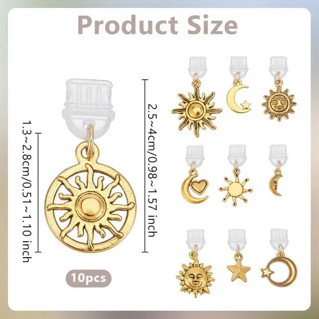 Alt view image 2 of 6 - 10Pcs Dust Plug Charm Type C Anti Dust Plugs 1~1.6 inch Long Mobile Dustproof Plugs with Star Moon Pendants C Port Caps Protector Charging Port Plugs Pendants for Most Type C Phone