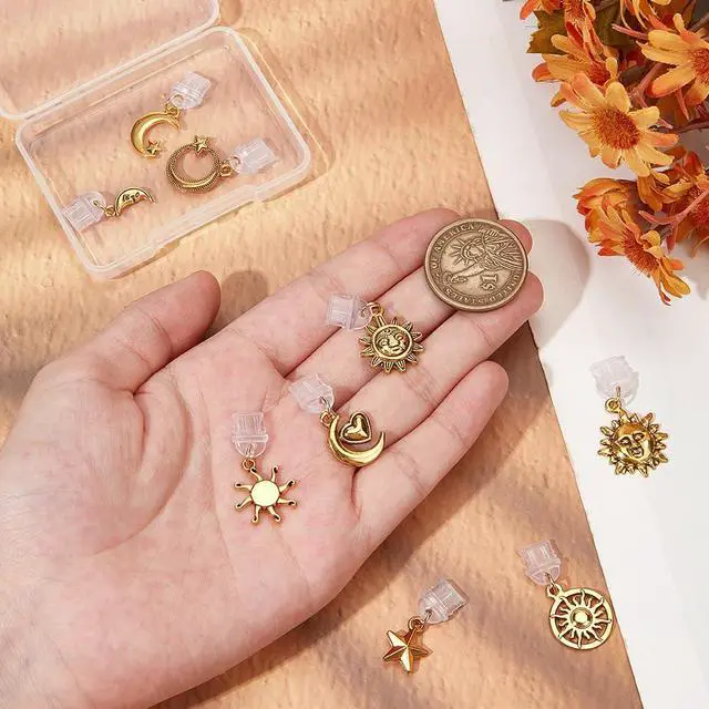 Alt view image 3 of 6 - 10Pcs Dust Plug Charm Type C Anti Dust Plugs 1~1.6 inch Long Mobile Dustproof Plugs with Star Moon Pendants C Port Caps Protector Charging Port Plugs Pendants for Most Type C Phone