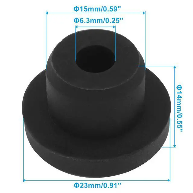 Alt view image 3 of 5 - 20 Pcs Black Plug Holes, Waterproof Rubber Button Plug Round Plastic Snap in Locking Tubing Plug for 15mm / 0.59" Hole