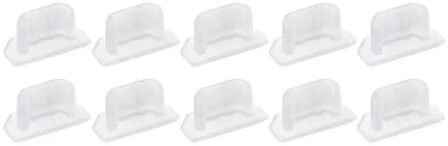 Main image of 10 Pack 6.5x2.3mm Silicone Micro USB Anti-Dust Plug Female Ports Stopper Cap Cover Protector, Clear