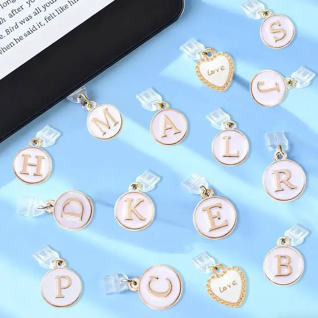 Alt view image 5 of 7 - 2PCS Initial Letter J Type C Dust Plug Charms Compatible with Kindle USB C