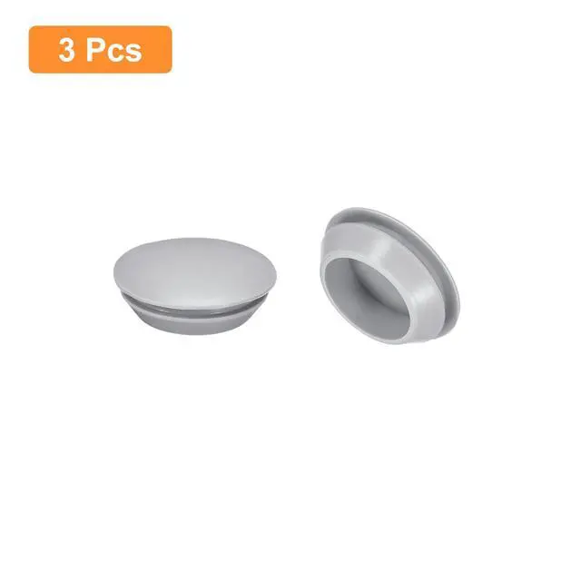 Alt view image 3 of 6 - 3 Pcs Silicone Plugs, Rubber Round Snap in Locking Hole Plugs for 28-30mm Hole, Hole Stoppers Waterproof Hole Plug for Metal Tube, Furniture End Caps Inserts, Gray