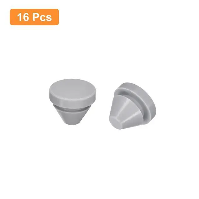 Alt view image 3 of 6 - 16 Pcs Silicone Plugs, Rubber Round Snap in Locking Hole Plugs for 9-10mm Hole, Hole Stoppers Waterproof Hole Plug for Metal Tube, Furniture End Caps Inserts, Gray