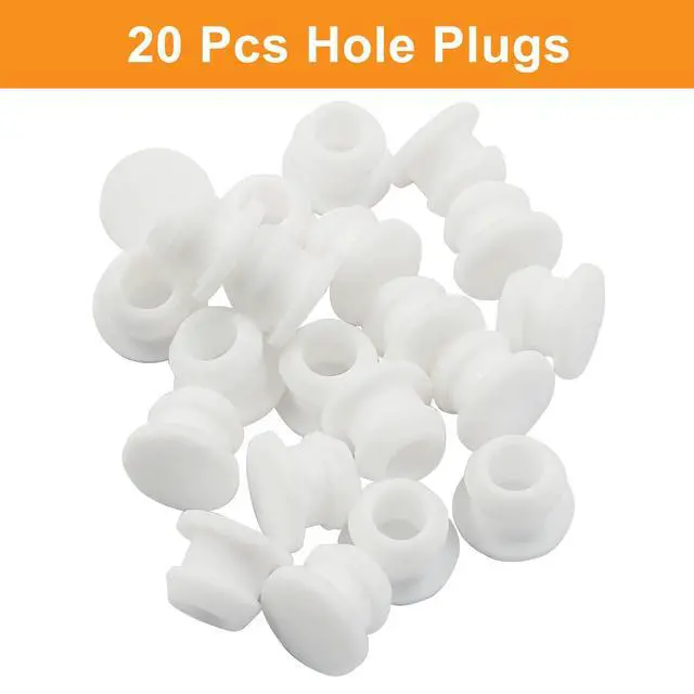Alt view image 4 of 5 - 20PCS 8mm/0.31 Inch Silicone Hole Plugs Snap in Locking, Rubber Hole Plug Waterproof Tapered Round Hole Stoppers Flush Type Panel Plugs Fastener(White)