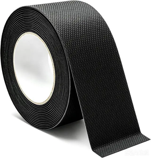 Main image of Black Rubber Grip Tape 2 Inch, 16.5Ft, Non-Abrasive Waterproof Anti Slip Tape, Strong Adhesive Non Slip Tape for Handles, Cushion Pad for Indoor & Outdoor, Making Surfaces Safer