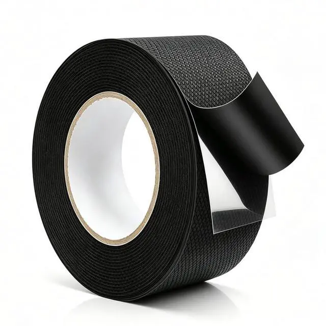 Alt view image 7 of 7 - Black Rubber Grip Tape 2 Inch, 16.5Ft, Non-Abrasive Waterproof Anti Slip Tape, Strong Adhesive Non Slip Tape for Handles, Cushion Pad for Indoor & Outdoor, Making Surfaces Safer