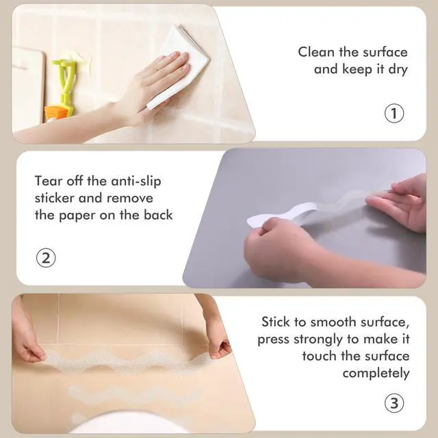 Alt view image 3 of 7 - 24 PCS Anti Slip Shower Stickers, Safety Bathtub Non Slip Strips, Adhesive Decals Anti Skid Tape with Scraper for Tub, Shower, Steps, Floor, Stairs