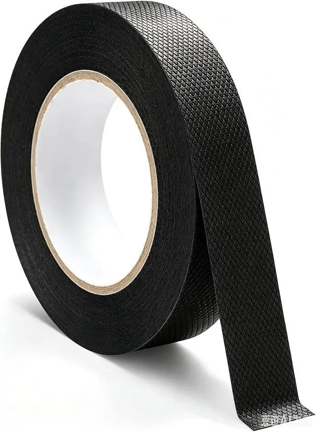 Main image of Black Rubber Grip Tape 1 Inch, 16.5Ft, Non-Abrasive Waterproof Anti Slip Tape, Strong Adhesive Non Slip Tape for Handles, Cushion Pad for Indoor & Outdoor, Making Surfaces Safer