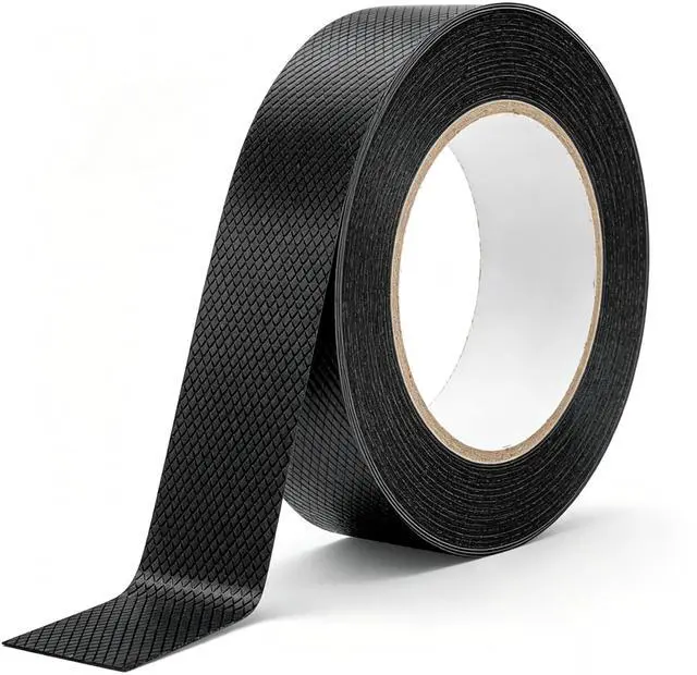 Alt view image 6 of 7 - Black Rubber Grip Tape 1 Inch, 16.5Ft, Non-Abrasive Waterproof Anti Slip Tape, Strong Adhesive Non Slip Tape for Handles, Cushion Pad for Indoor & Outdoor, Making Surfaces Safer