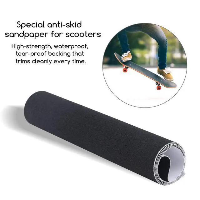 Alt view image 7 of 7 - Anti Slip Grip Tape, 9 × 33 inch Skateboards Sticker Waterproof Outdoor Grip Tape for Stairs Skateboards Scooters, Easy to Cut(Red)